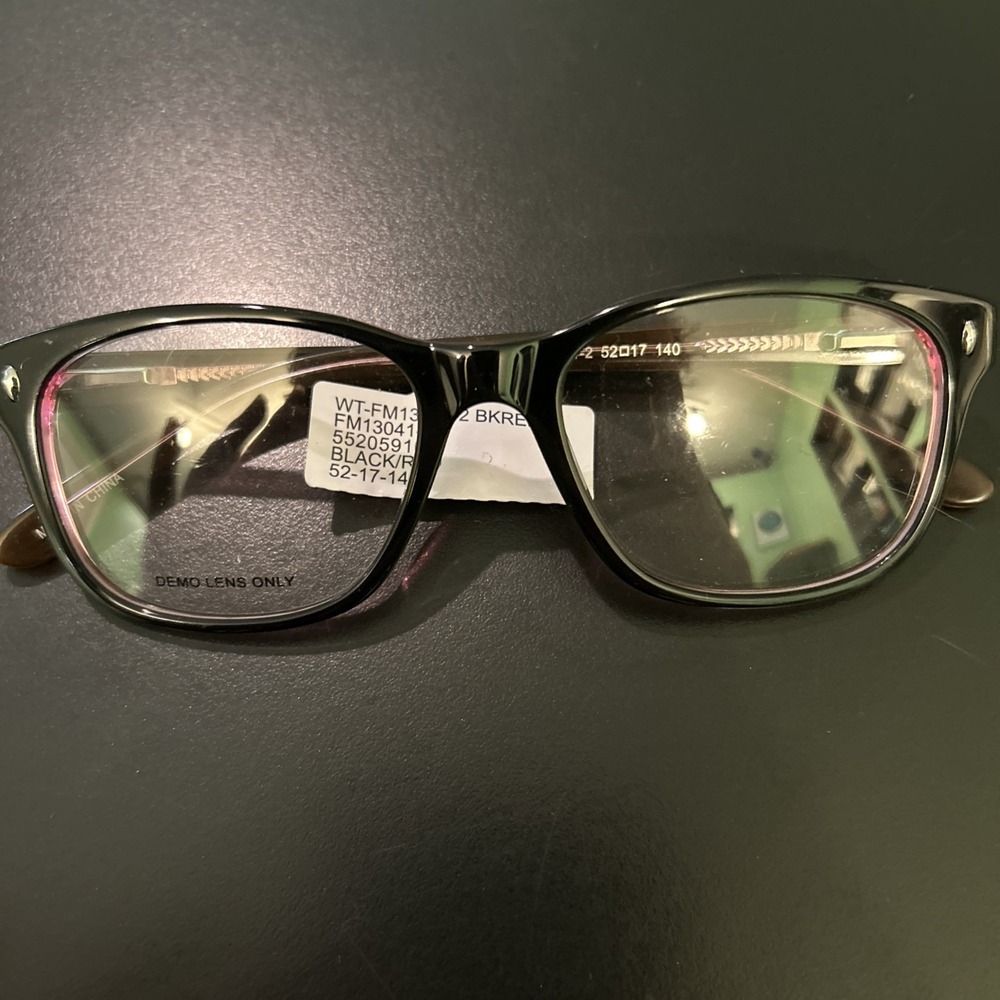 Designer Looks For Less Black Red 52-17-140 NWT Frames Only